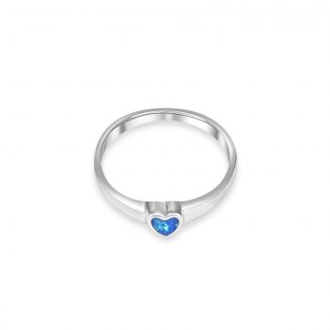 petsios Silver hearts ring with opal stone