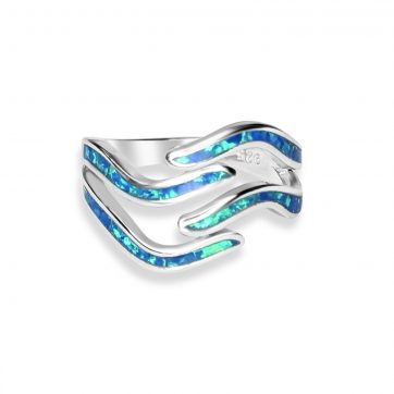 petsios Silver ring with opal stones