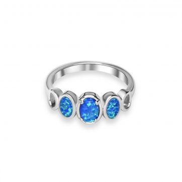 petsios Silver ring with opal stones