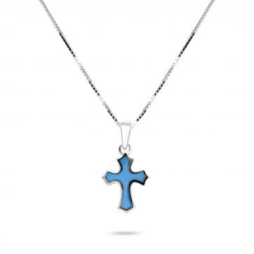 petsios Cross necklace with turquoise stone