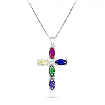 petsios Cross necklace with zircon stones