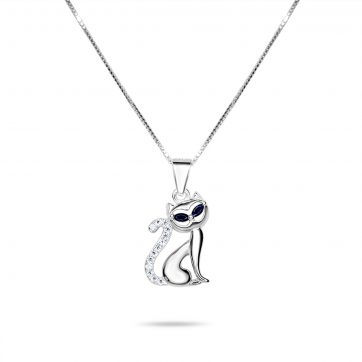 petsios Cat necklace with zircon stones