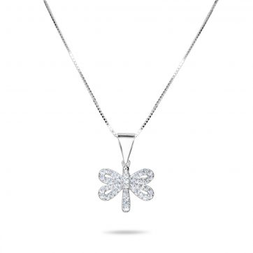 petsios Dragonfly necklace with zircon stones