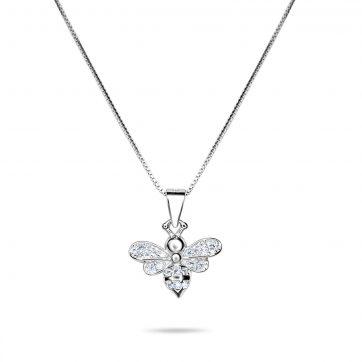 petsios Bee necklace with zircon stones