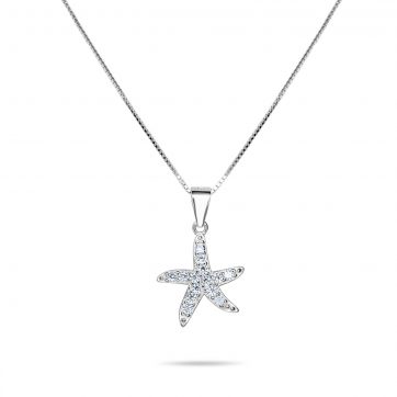 petsios Starfish necklace with zircon stones