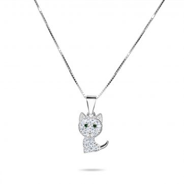 petsios Cat necklace with zircon stones