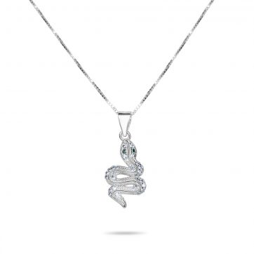 petsios Snake necklace with zircon stones