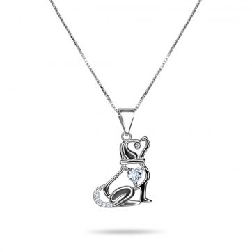 petsios Dog necklace with zircon stones