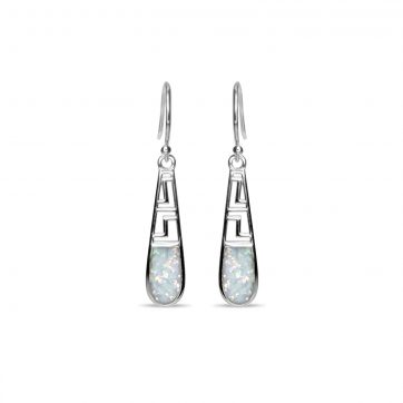 petsios Dangle earrings with white opal and meander