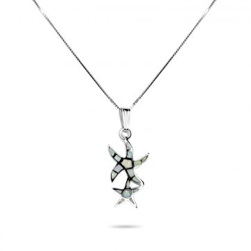 petsios White opal double starfish pendant