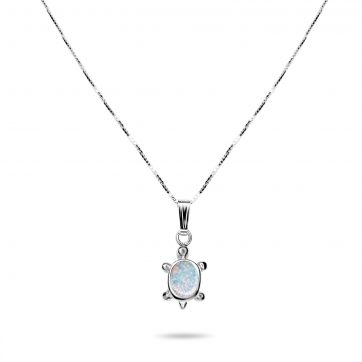petsios White opal turtle pendant