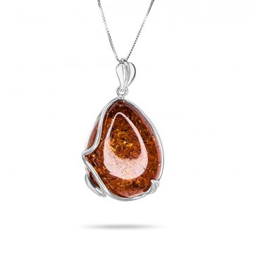 petsios Amber silver necklace