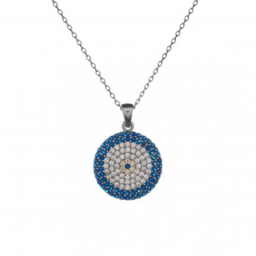 petsios Κολιέ μάτι με πέτρες ζιργκόν