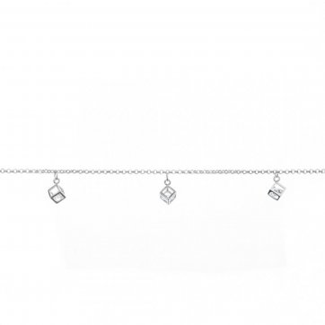 petsios Αλυσίδα ποδιού με κρεμαστούς κύβους με πέτρες ζιργκόν