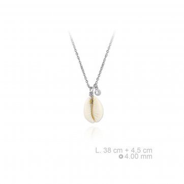 petsios Κολιέ με κοχύλι και ζιργκόν πέτρα