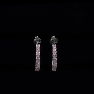 petsios Σκουλαρίκια με πέτρες ροζ κουάρτζ 