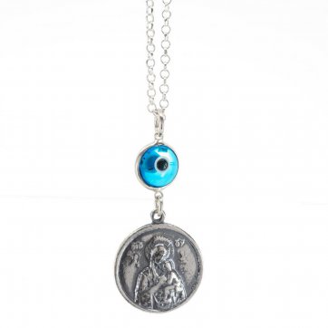 petsios Φυλαχτό αυτοκινήτου διπλής όψης με μάτι άκουα μαρίν