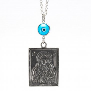 petsios Φυλαχτό αυτοκινήτου διπλής όψης με μάτι άκουα μαρίν