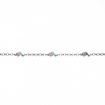 petsios Βραχιόλι με δελφίνια με σμάλτο