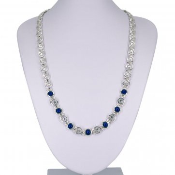 petsios Κολιέ μαίανδρος με πέτρες λάπις λάζουλι