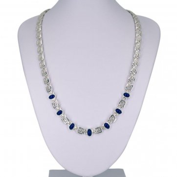 petsios Κολιέ μαίανδρος με πέτρες λάπις λάζουλι