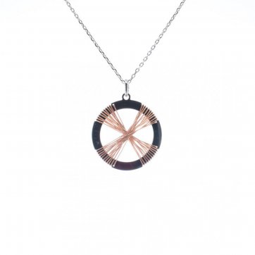 petsios Κολιέ γεωμετρικό με λεπτομέρειες σε ροζ χρυσό