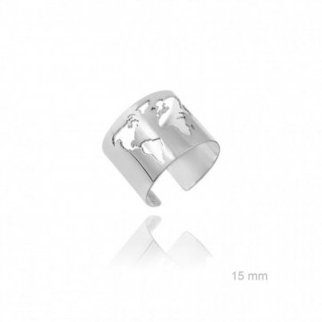 petsios Δαχτυλίδι με τον παγκόσμιο χάρτη