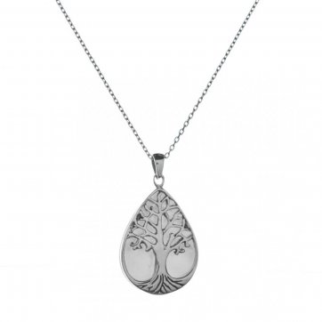 petsios Κολιέ δέντρο της ζωής με πέτρα φίλντισι 