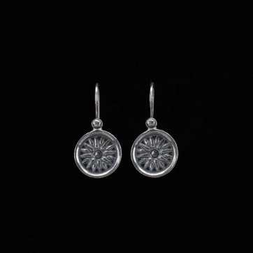 petsios Σκουλαρίκια με αστέρι της Βεργίνας οξειδωμένα κρεμαστά